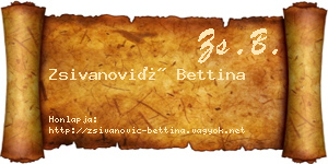 Zsivanović Bettina névjegykártya